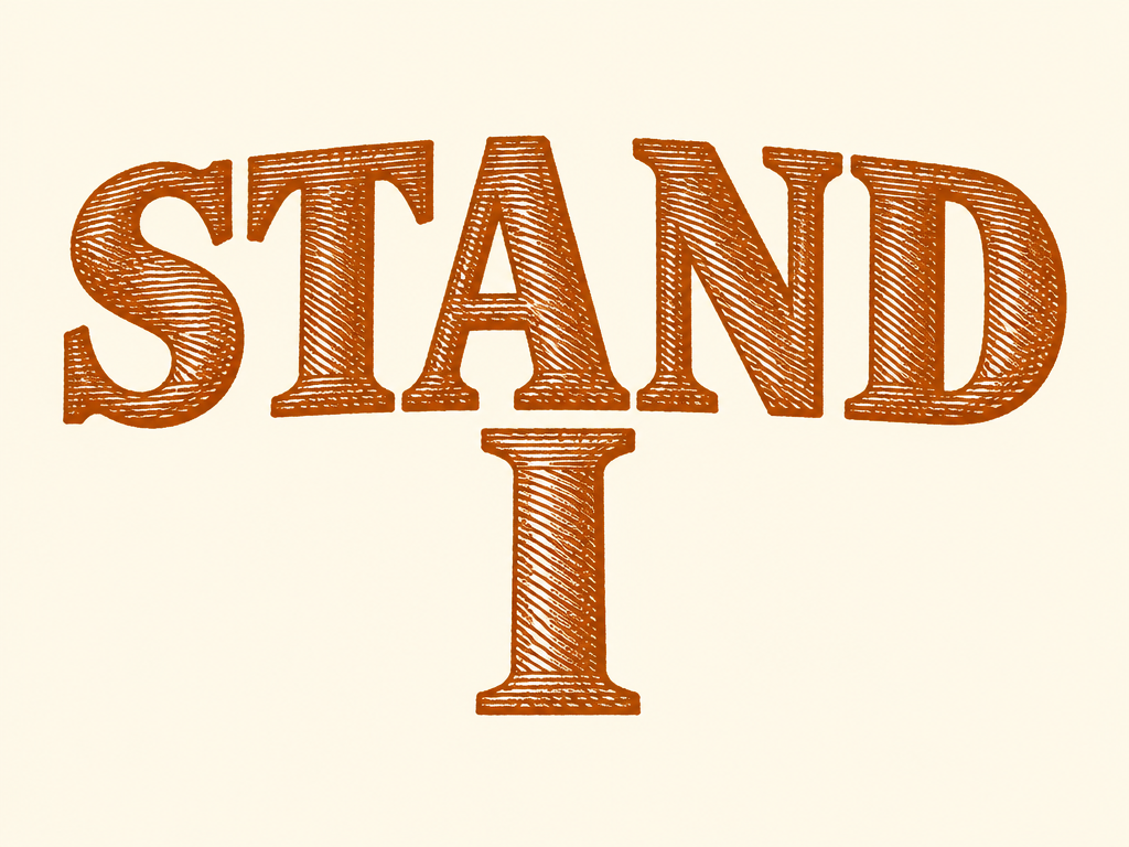 The word STAND with the letter I underneath it — a rebus for I understand