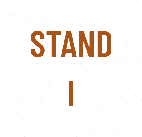 Rebus: the letter I standing under the word STAND