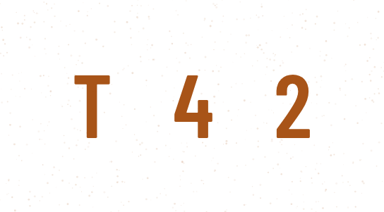 Rebus: the letter T, the number 4, the number 2