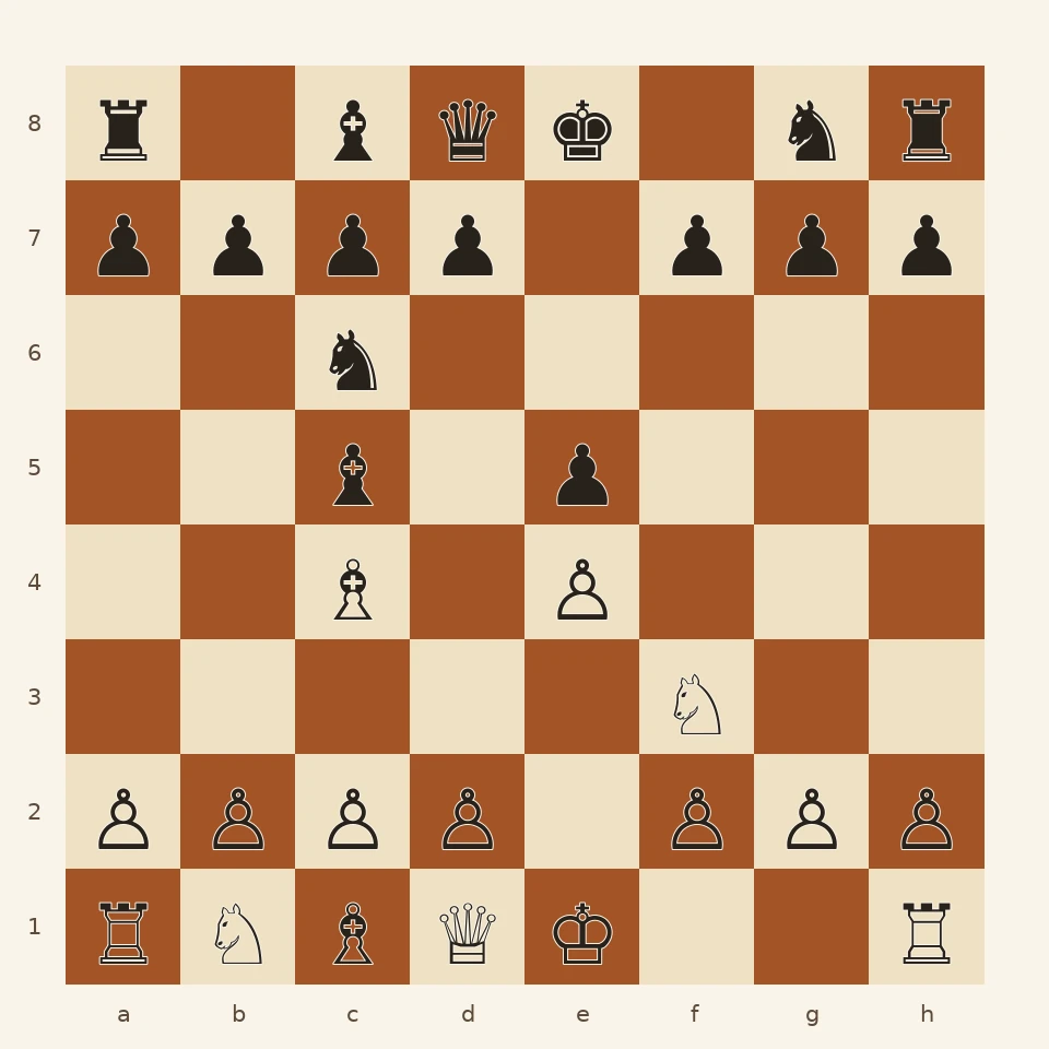 Chess position before Anderssen plays 4 b4 in the Evergreen Game