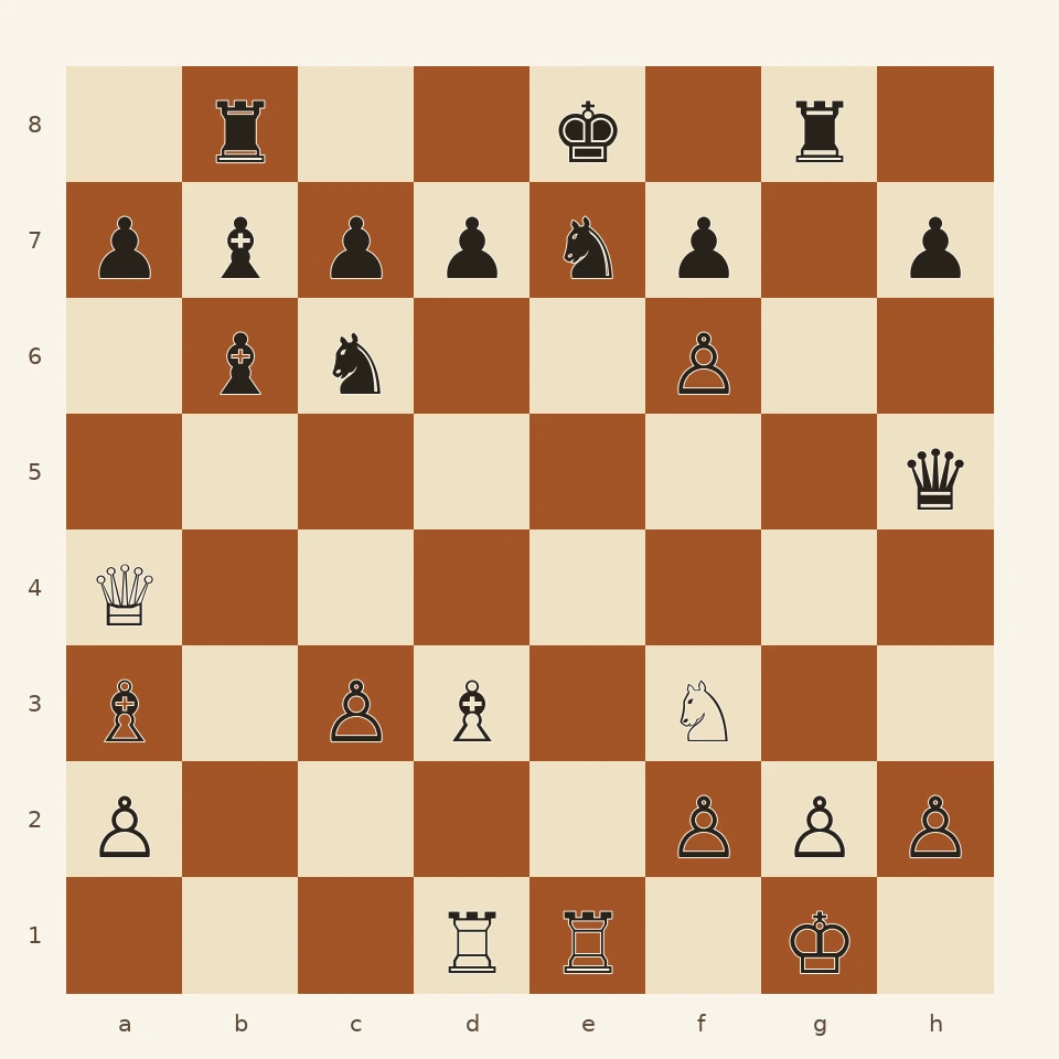 Chess position before Dufresne captures on f3 with his queen